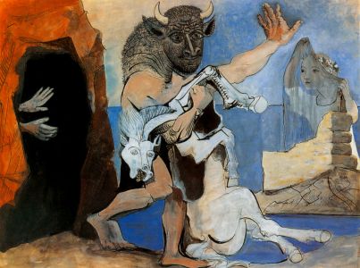 "Le minotaure et jument mort devant une grotte" (1936) de Pablo Picasso 